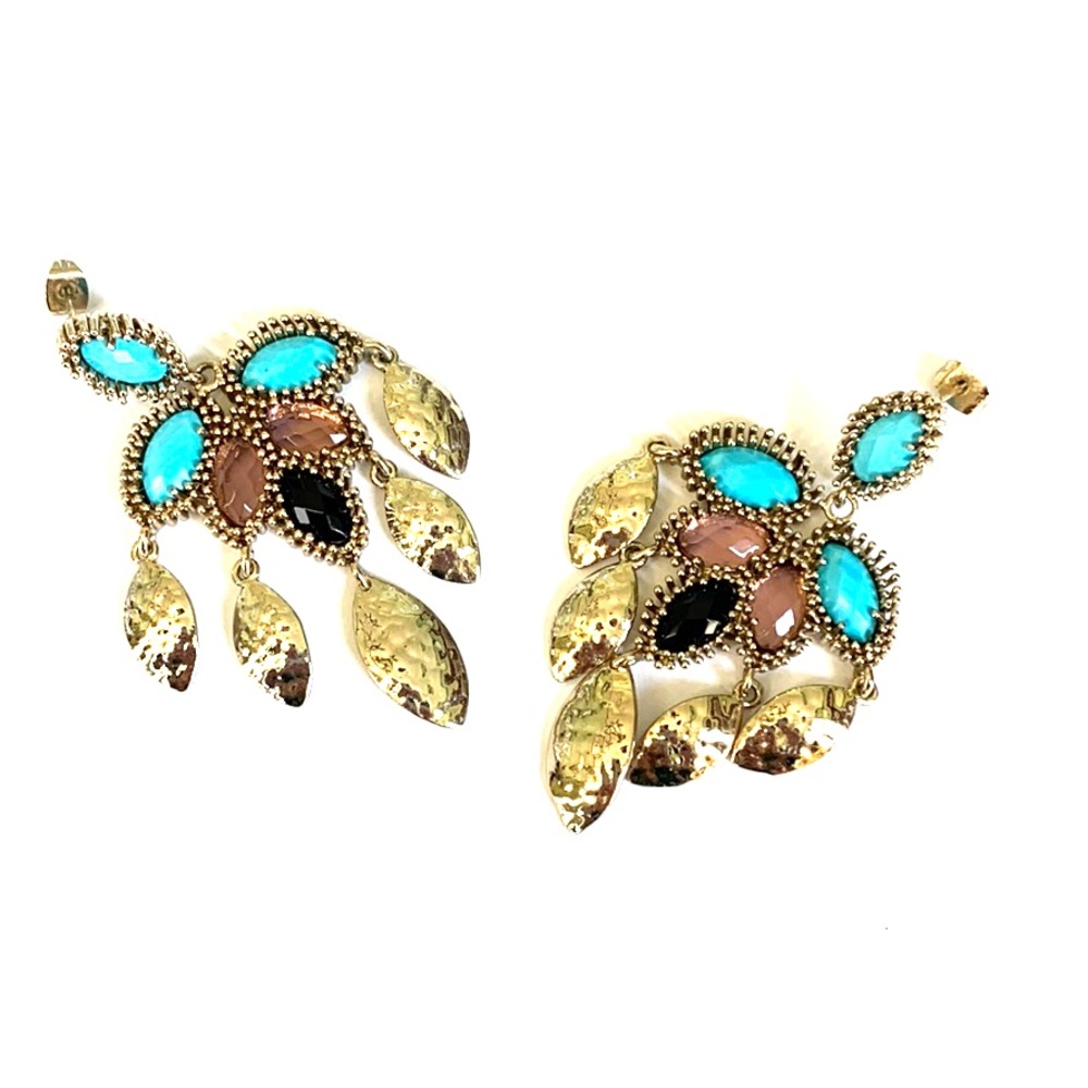 Kendra Scott Turquoise and Gold Earrings
